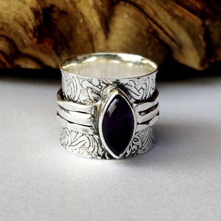 Sleek 925 Sterling Silver Marquise Ring